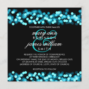 Invitation Mariage élégant Turquoise Hollywood Glam