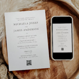 Invitation Mariage Élégant Typographie Minimaliste Moderne