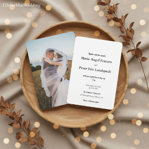 Invitation Mariage Élégant Typographie Minimaliste Photo de D