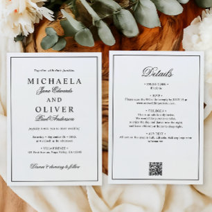 Invitation Mariage Élégant Typographie Tout-En-Un Minimaliste