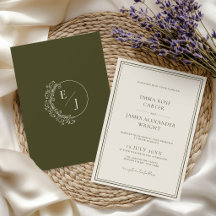 Mariage Élégant Vert Olive Ancien Argent