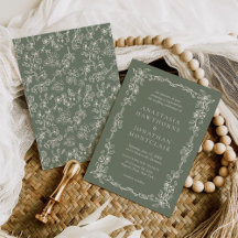 Mariage élégant vert sauge victorien vintage