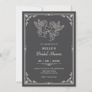 Invitation Mariage élégant vintage avec des anges