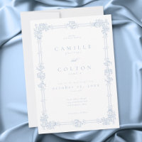 Mariage élégant vintage baroque bleu poussiéreux