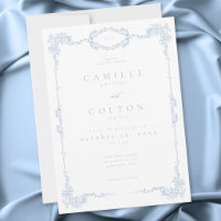 Mariage Élégant Vintage Baroque Bleu Poussiéreux