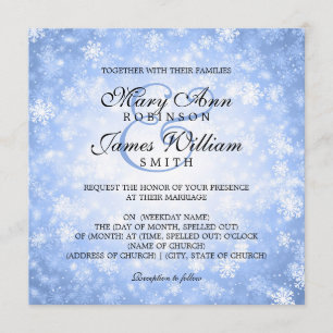 Invitation Mariage élégant Wonderland Bleu étincelant