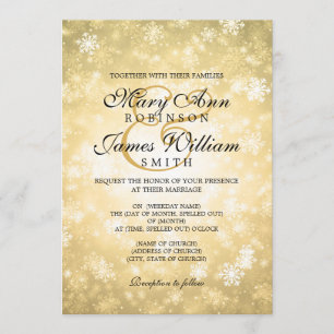 Invitation Mariage élégant Wonderland Sparkle Gold
