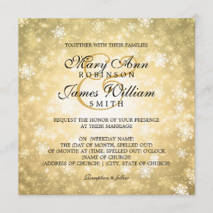 Invitation Mariage élégant Wonderland Sparkle Gold
