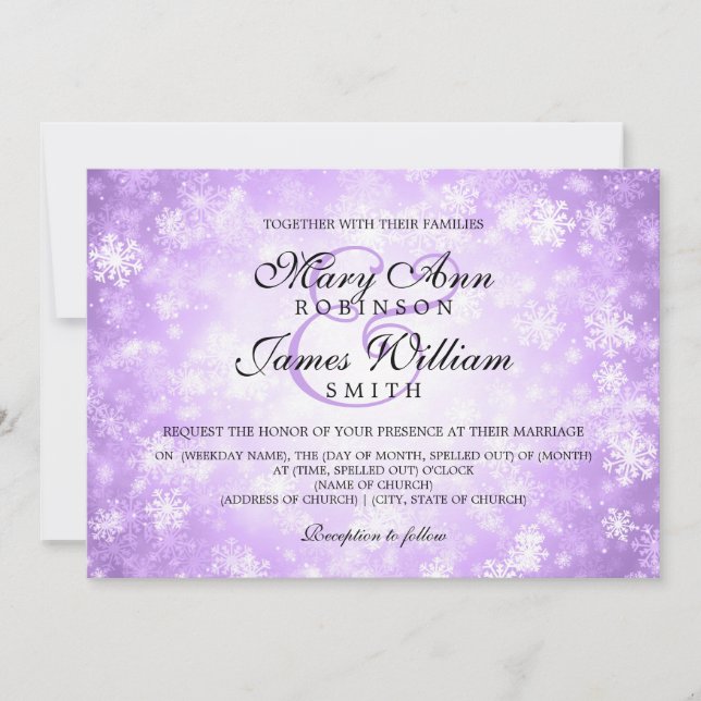 Invitation Mariage élégant Wonderland Wonderland Étincelle vi (Devant)