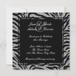 Invitation Mariage Élégant Zèbre