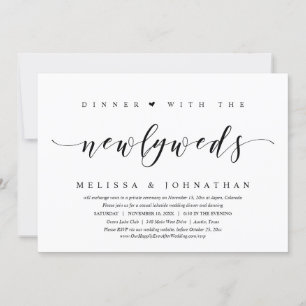 Invitation Mariage Elopement, Dîner avec les jeunes mariés