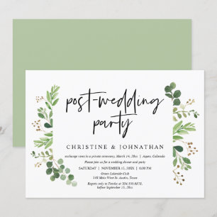Invitation Mariage Elopement, fête d'après mariage