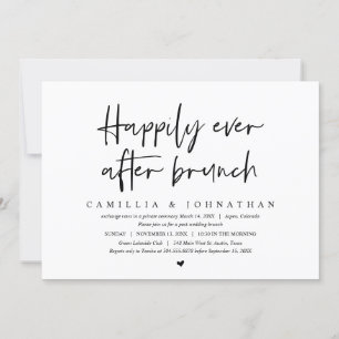 Invitation Mariage Elopement, Happily Ever après le brunch