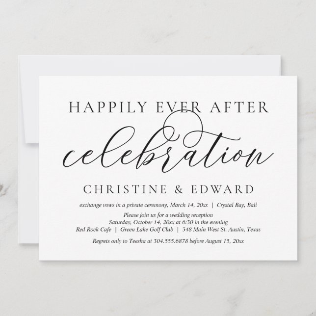 Invitation Mariage Elopement, Heureusement Jamais Après Céléb (Devant)