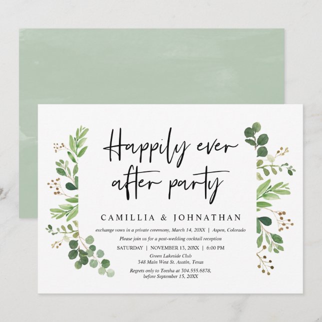 Invitation Mariage Elopement, Heureusement toujours après Par (Devant / Derrière)