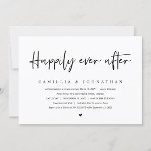 Invitation Mariage Elopement, Heureusement toujours après Par