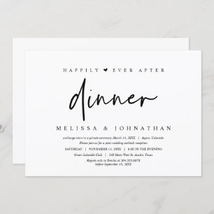 Invitation Mariage Elopement, Heureux après le dîner