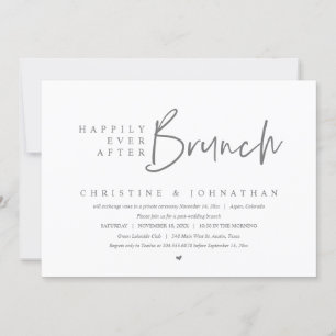 Invitation Mariage Elopement, Heureux Jamais Après Brunch