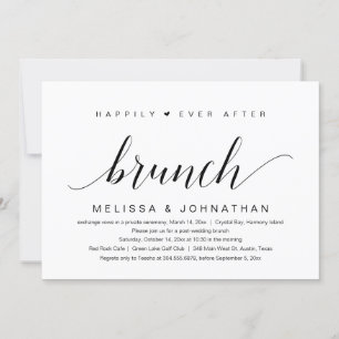 Invitation Mariage Elopement, Heureux Jamais Après Brunch Inv