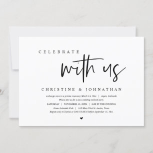 Invitation Mariage Elopement Party, Célébrez avec nous