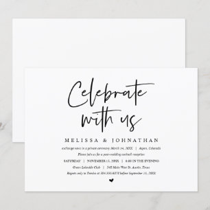 Invitation Mariage Elopement Party, Célébrez avec nous