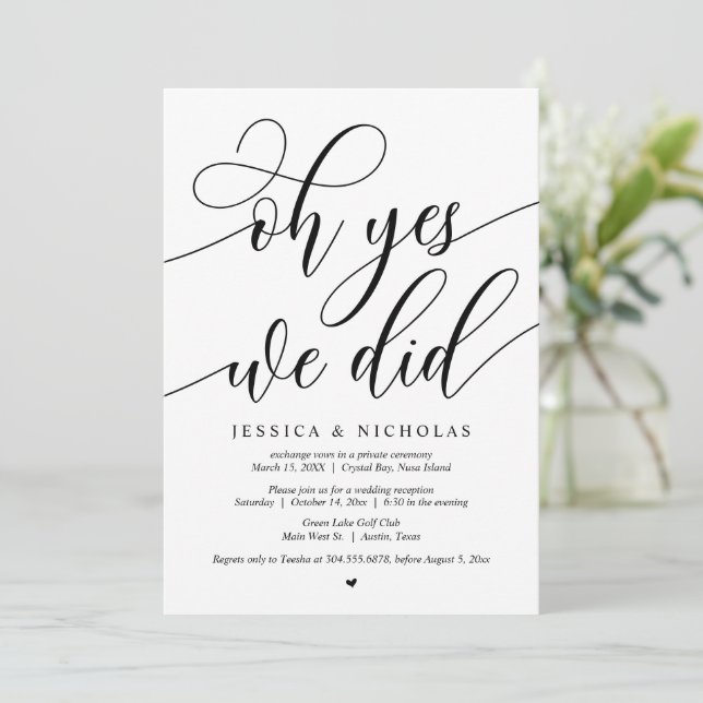 Invitation Mariage Elopement Party, Oh Oui, On A Fait Une Inv (Debout devant)