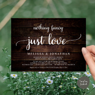 Invitation Mariage Elopement, Rien De Fancy Just Love Diner