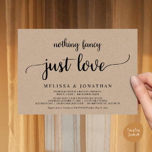 Invitation Mariage Elopement, Rien De Fancy Just Love Diner