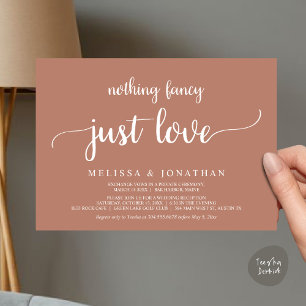 Invitation Mariage Elopement, Rien De Fancy Just Love Diner