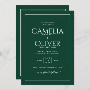 Invitation Mariage Emerald Green MONOCHROME