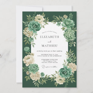 Invitation Mariage Émeraude Succulent Eucalyptus