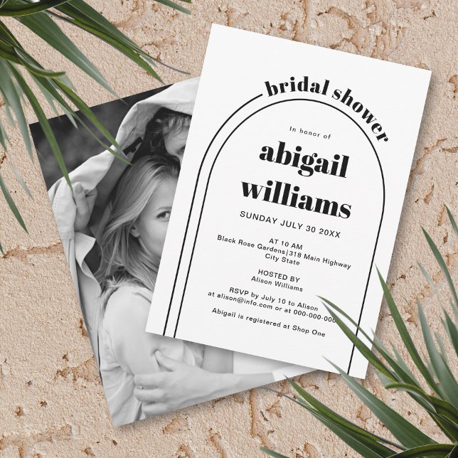 Invitation Mariage en arc noir et blanc (Créateur téléchargé)