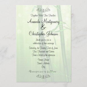 Invitation Mariage en bambou vert exotique