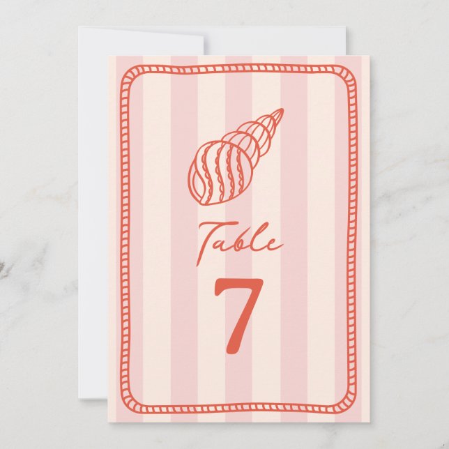 Invitation Mariage en bande rose coquille (Devant)