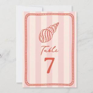Invitation Mariage en bande rose coquille