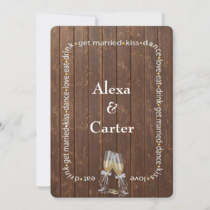 Invitation Mariage en bois de grange