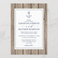 Mariage en Bois Rustique Ancre de Marine