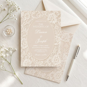 Invitation Mariage en dentelle blanche
