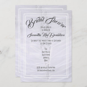Invitation Mariage en dentelle blanche robe nuptiale douche