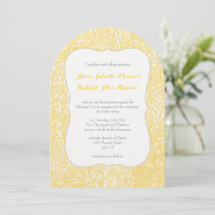 Invitation Mariage en fleur Dahlia jaune Iris