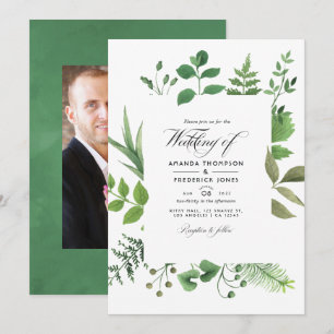 Invitation Mariage en forêt verdoyante en photo