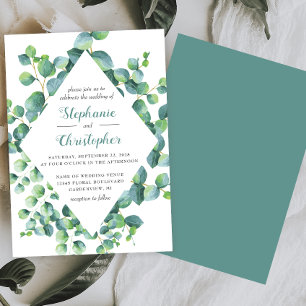 Invitation Mariage en forme de losange à l'aquarelle d'eucaly