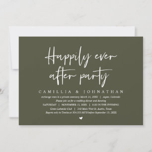 Invitation Mariage en fuite, fête pour toujours heureux