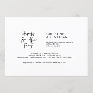 Invitation Mariage en fuite, minimaliste décontracté, noir
