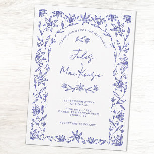 Invitation Mariage en ligne artistique de fleurs sauvages ble