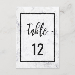 Invitation Mariage en marbre chic Tableau des numéros de tabl