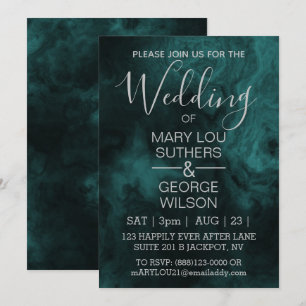 Invitation Mariage en marbre fumé de Dark Aqua