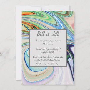 Invitation Mariage en marbre liquide clair