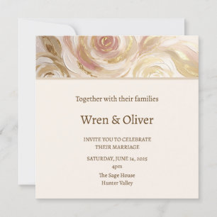 Invitation Mariage en marbre rose