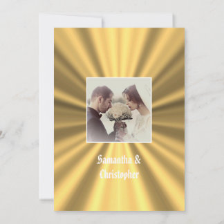 Invitation Mariage en métal doré